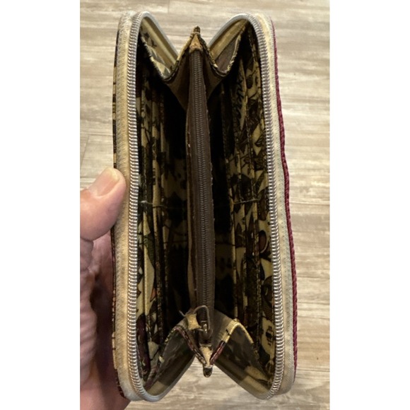 Boho Chic Sakroots Wallet Owl Sunflower Multi Color Clutch Zip Around Wallet - Picture 3 of 9